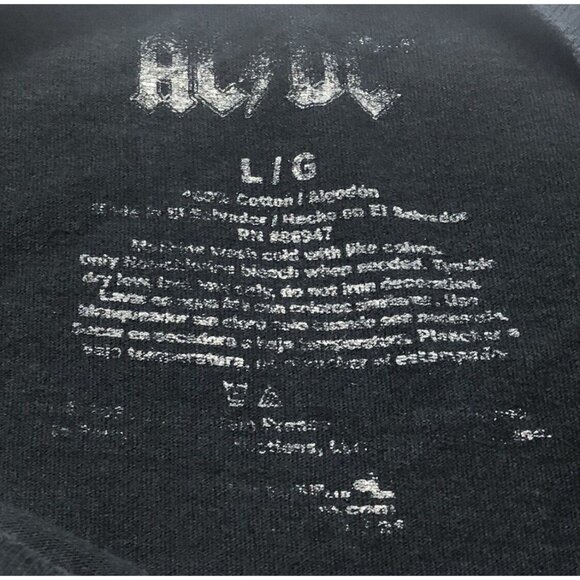 AC/DC Back In Black Metallic Band Music Lettering T-Shirt Size Large Black - Picture 3 of 6